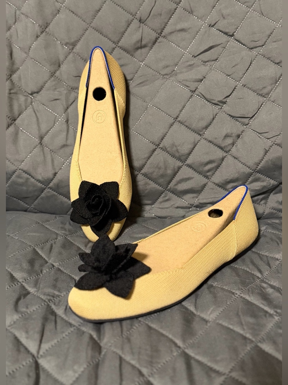 Rothy’s Square Ballet Flat in Sand Soiree Women’s Size 8.5